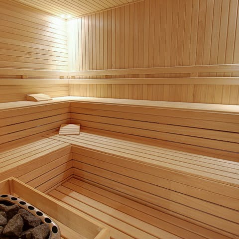 Feel a wonderful sense of wellbeing from the sauna