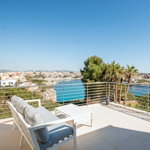 Sip your morning coffee on the terrace as you drink in the sea views