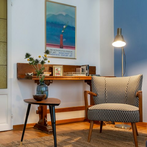 Get some work done at the old-school style desk