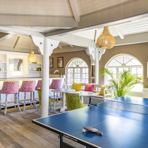 Sip cocktails while the kids play ping pong