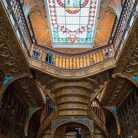 Discover one of the most beautiful bookshops in the world, Livraria Lello, eight minutes on foot