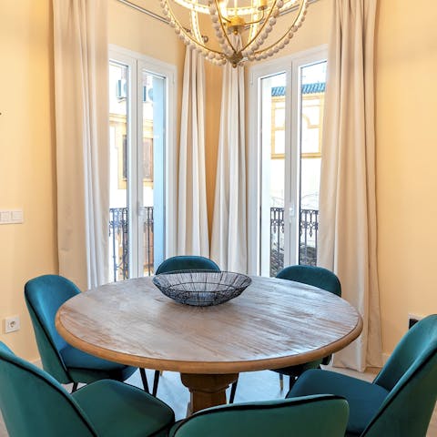 Enjoy delicious meals at the dining table, shared with your loved ones