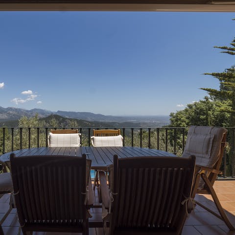 Tuck into breakfast looking out over Mallorca's breathtaking scenery