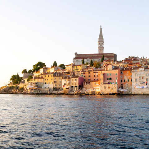 Visit the seaside port of Rovinj, just over 10 kilometres away