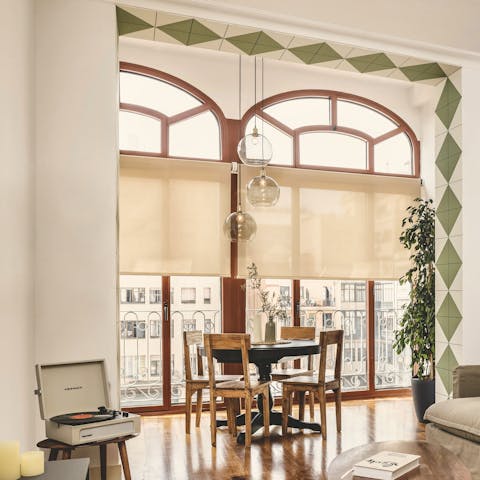 Put something on the record player while you dine by the enormous windows