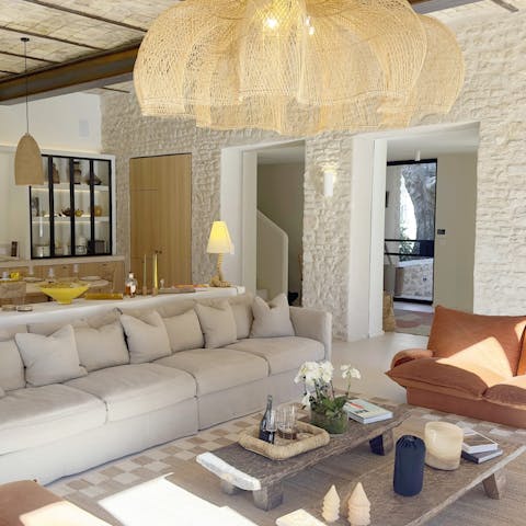 Relax in the elegantly styled living space