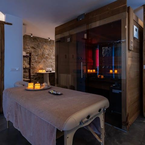 Enjoy a relaxing afternoon in the on-site spa