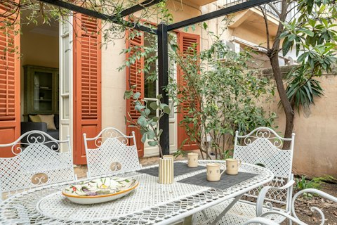 Dine alfresco in the private walled garden