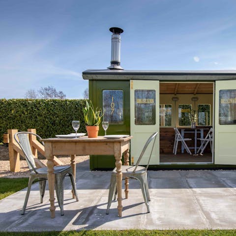 Sit out under the sun or stars with a cup of tea or an evening shandy