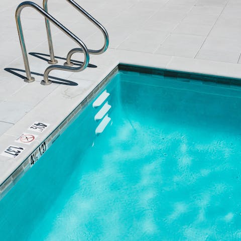 Pad to the building's shared indoor pool and get in an early morning swim