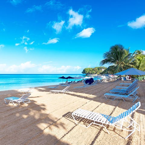 Spend the day at Barbados's pristine Paynes Beach – directly in front of your home