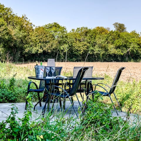 Open a bottle of wine in the open air and enjoy the peace and quiet