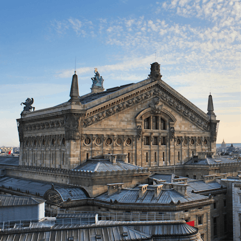 Take a ten minute stroll down Rue La Fayette to the majestic Opéra Garnier