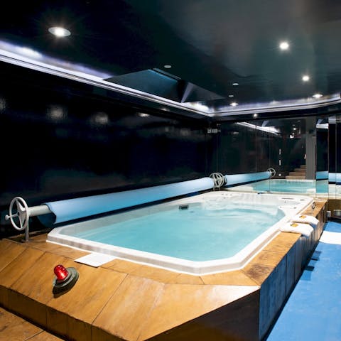 Have an evening soak in the lap pool