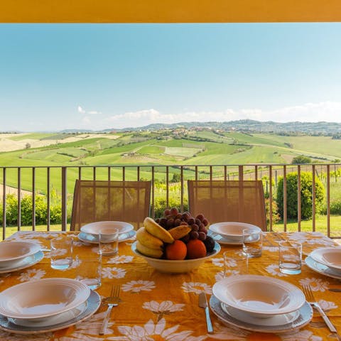 Look forward to gazing upon the unspoilt landscape as you tuck into breakfast