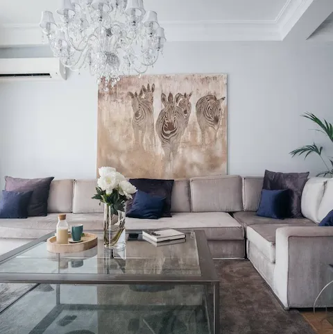 Put your feet up in the elegant living space