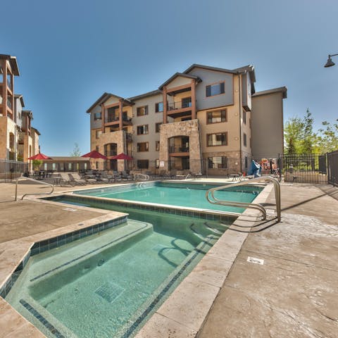 Take a dip in the building's communal pool
