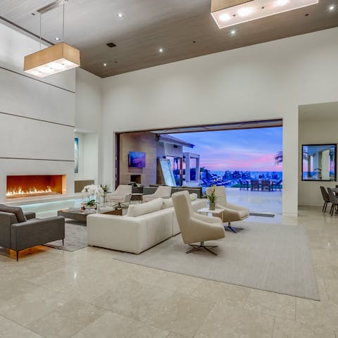 Slide open the enormous glass doors and let the outside in