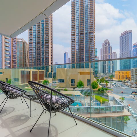 Enjoy the city views from your private balcony