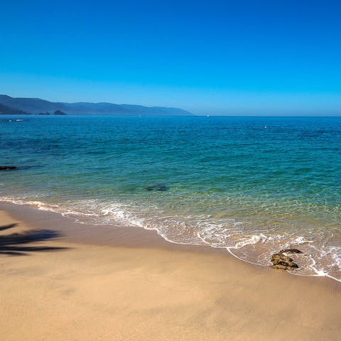 Walk to sunny Las Estacas Beach in less than ten minutes