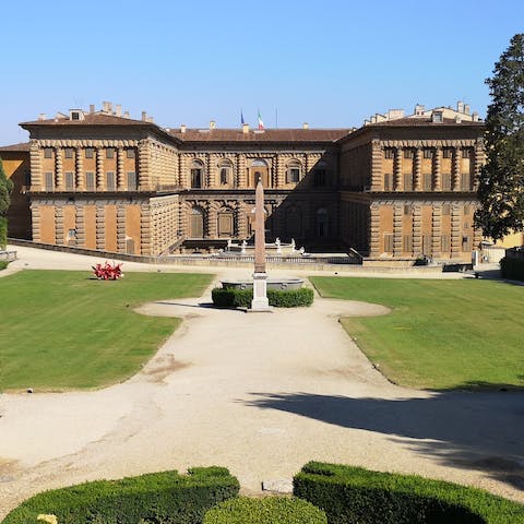 Take a short stroll to the majestic Pitti Palace – just five–minutes away