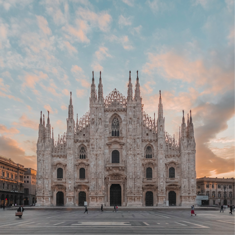 Admire the iconic Duomo, just a ten-minute walk away
