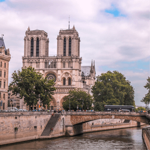Start sightseeing around the corner at Notre Dame