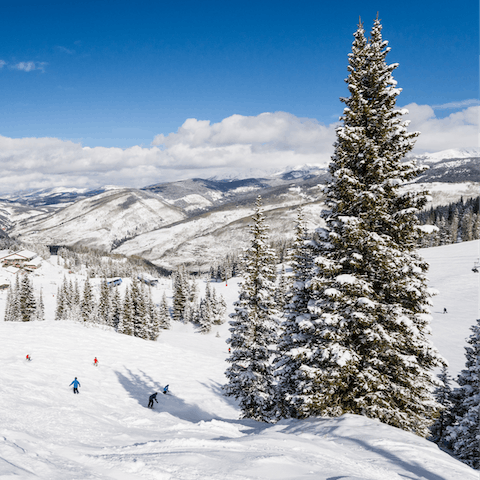 Get on the slopes of Vail Ski Resort, minutes away