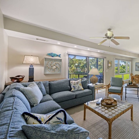 Get comfy on the sofa after spending all day at the beach
