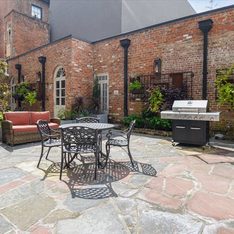 Grab your morning coffee and sit out in the courtyard