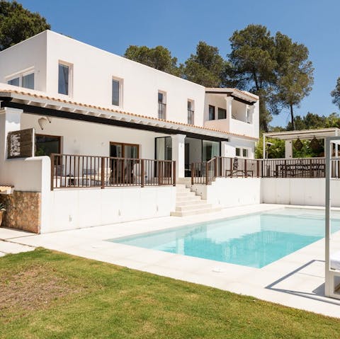 Cool off from the Ibizan sunshine with a dip in the private pool