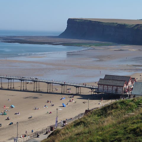 Stroll down to Saltburn Beach and its Victorian pier, a fifteen-minute walk away