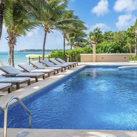Take refreshing dip in the private swimming pool