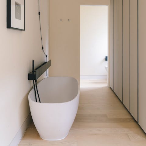 Relax in a bubble bath after a busy day sightseeing in London