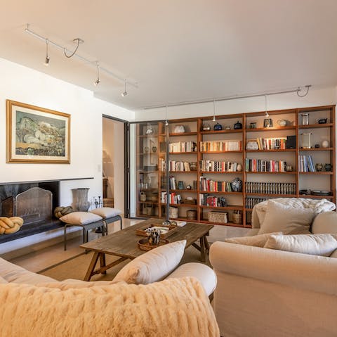 Curl up with a glass of wine and a book from the library
