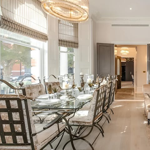 Ask your host to arrange a private chef and feast like royals at the grand dining table