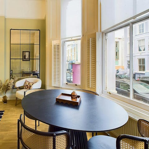 End the evening with light bites around the dining table