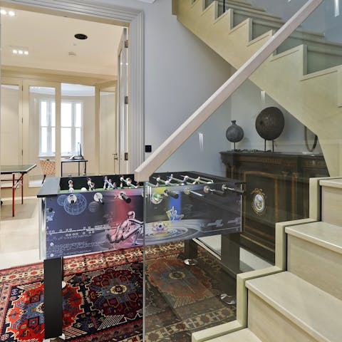 Play a few games of table football in the basement