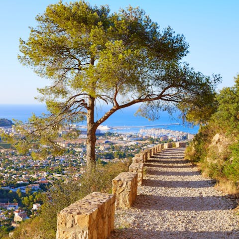 Hike through the Parc Natural del Montgó, a twenty-minute drive from your apartment