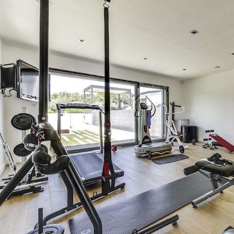 Work out on the private gym