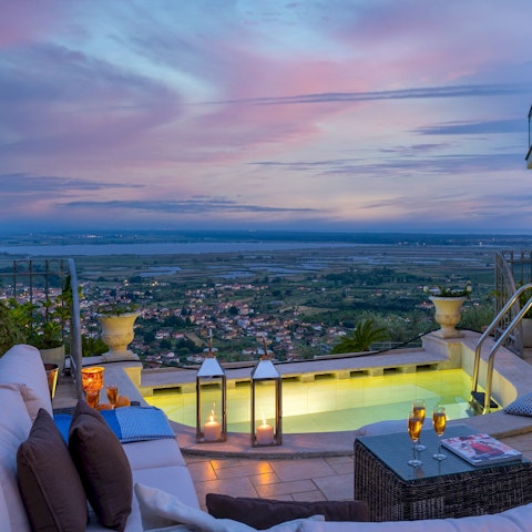 Dive in for an evening swim and enjoy the far-reaching views