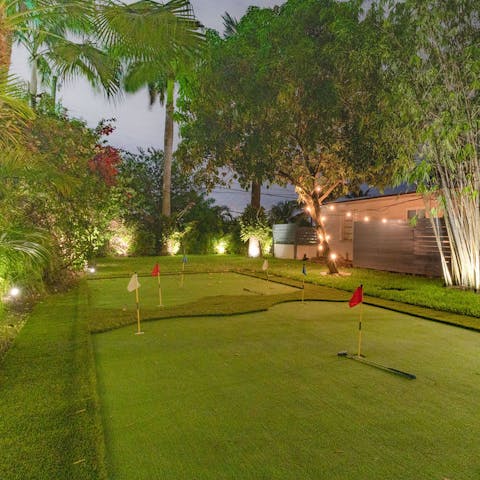 Work on your putting skills on the private mini golf green