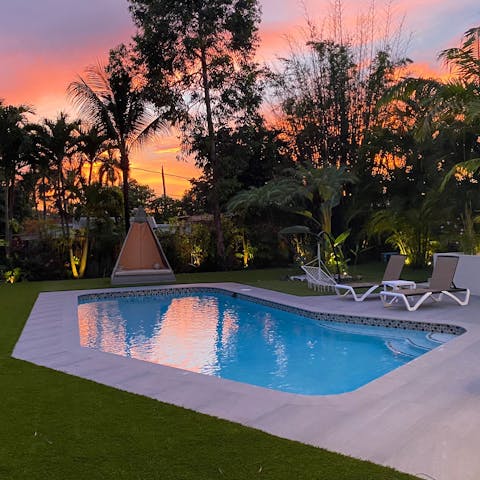 Relax in the moment by the heated pool
