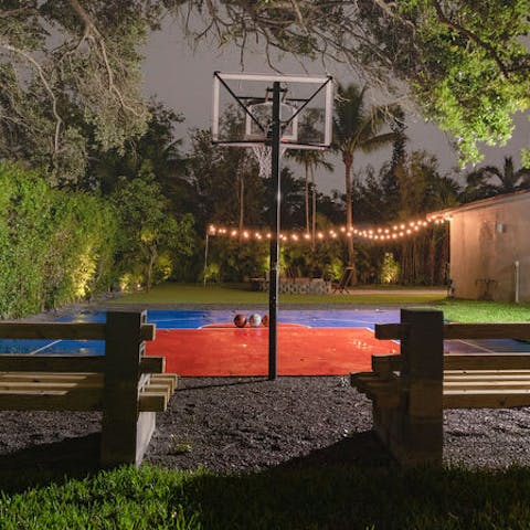 Hone your free throws on the private basketball court