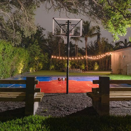 Hone your free throws on the private basketball court