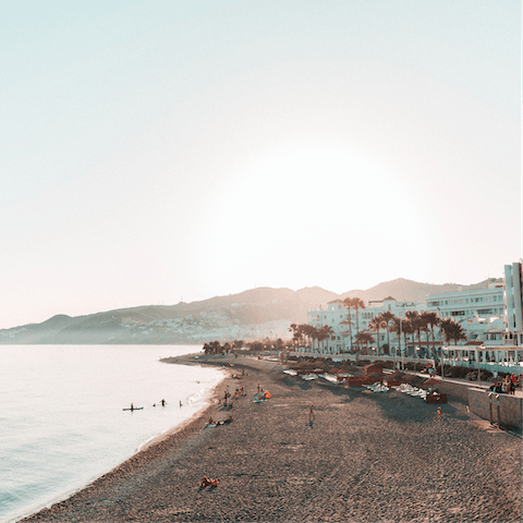 Spend a day exploring the beautiful beaches of Nerja, a little under an hour away