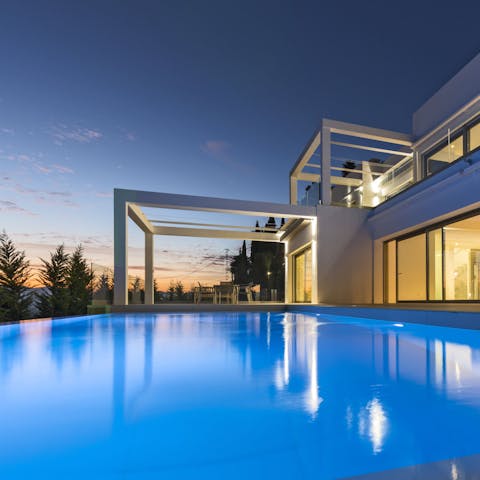 Enjoy sunset swims in your private pool