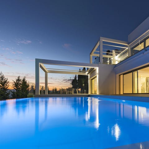 Enjoy sunset swims in your private pool