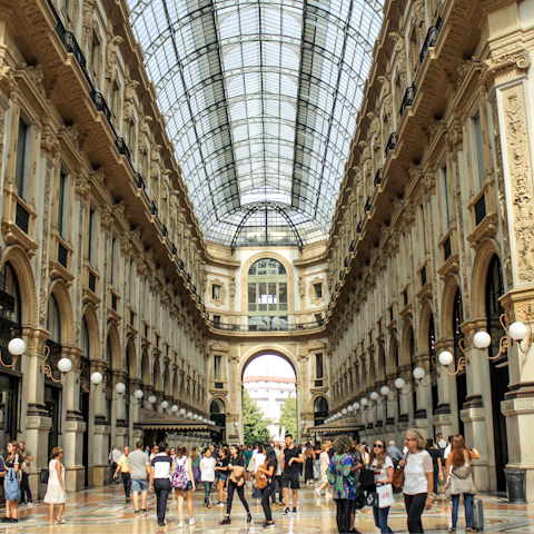 Splash some cash in the designer boutiques of Galleria Vittorio Emanuele – it's a few minutes away