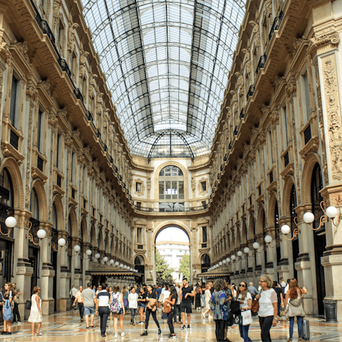 Splash some cash in the designer boutiques of Galleria Vittorio Emanuele – it's a few minutes away